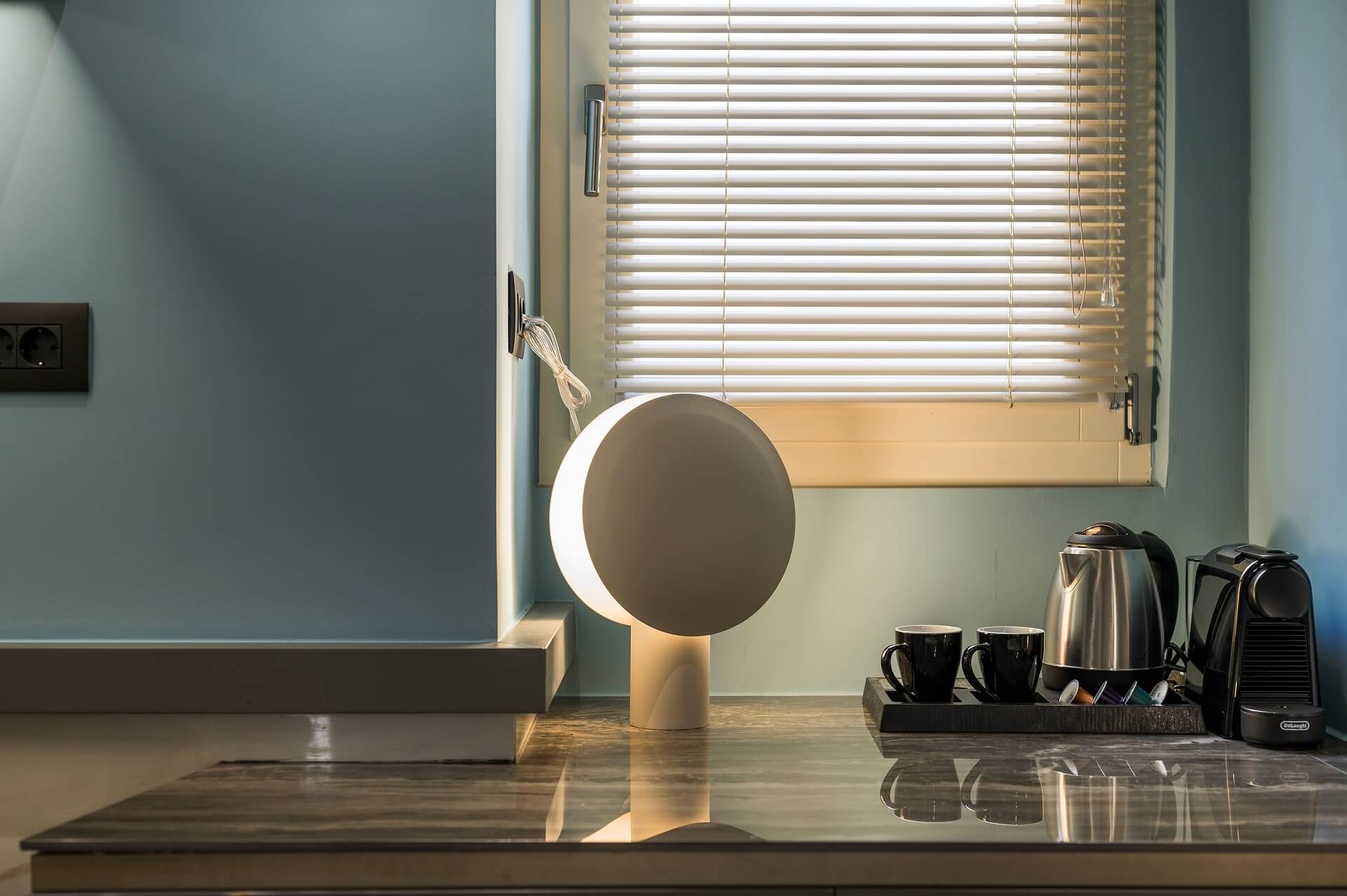 Coffee maker in suite's bedroom